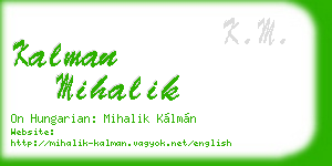 kalman mihalik business card