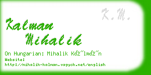 kalman mihalik business card